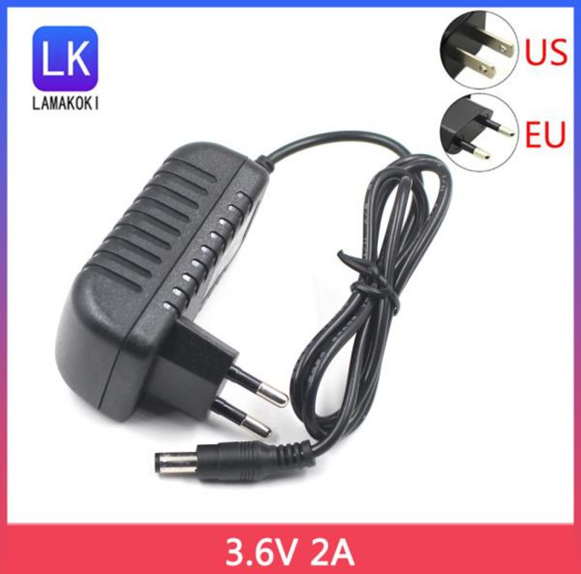220V ~ DC 3.6V 2A 전원 코드 어댑터 2000mA 마사지기 배터리 충전기 변압기, [01] EU, 1개, 1. 3.6V 2A / A. 유럽 ​​연합