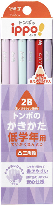 蜻蜓 Tombow ippo! 三角2B鉛筆 12支入 - 適合初學兒童, 1個, MP-SEPB01-2B
