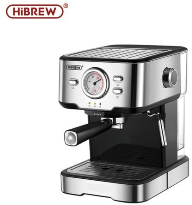 HiBREW-커피 머신 Cafetera 20 바 에스프레소 inox 반자동 카푸치노 온수 스팀 온도 디스플레이 H5 에스프레소 커피 머신, [01] H5, [01] EU, 01 H5_01 EU, 01 EU
