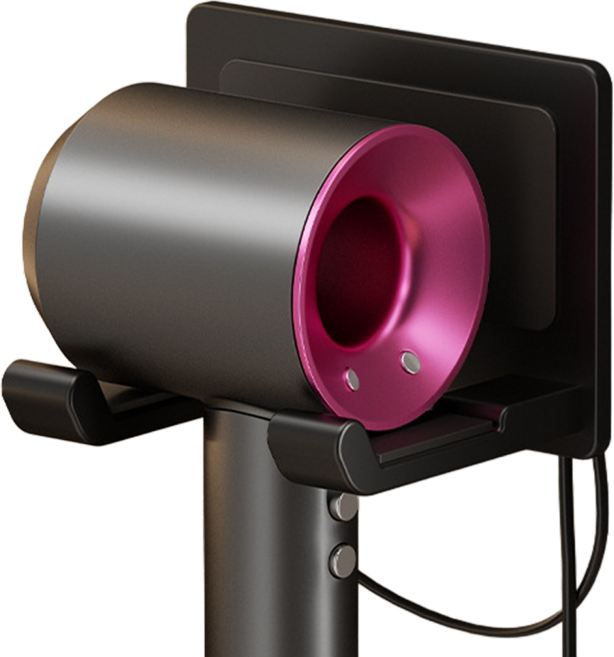 루니바 무타공 튼튼한 항공 알루미늄 드라이기 거치대, 1개, 검은색