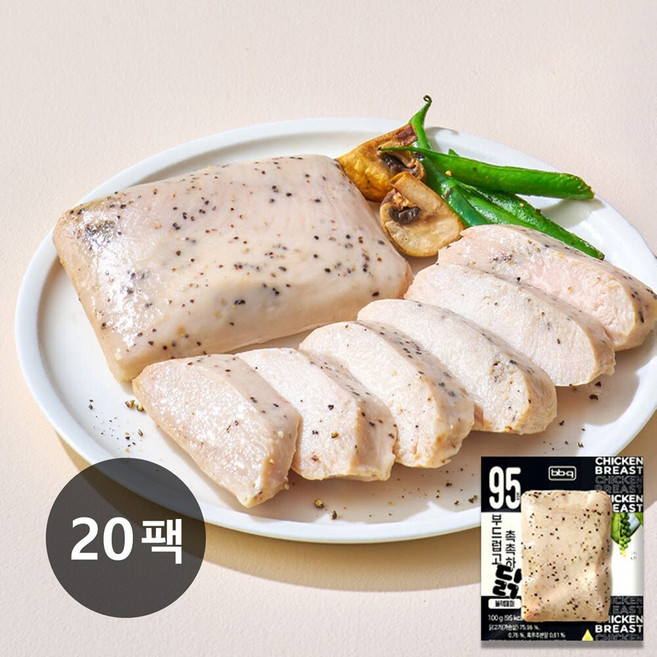부드럽고 촉촉하닭 닭가슴살 블랙페퍼 100g 20개
