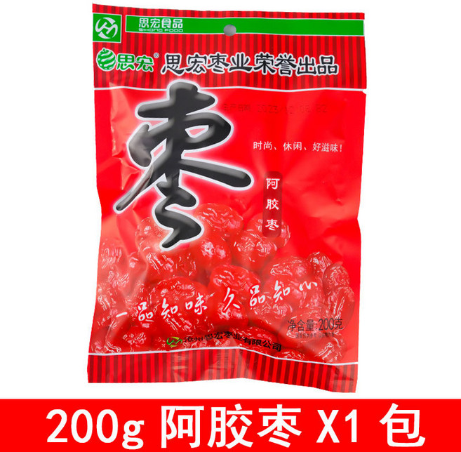 씨없는 아교 꿀 대추 개별포장 보양 간식, 200g 당나귀젤리 대추 x1팩