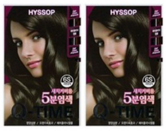 2개)히솝 Q-TIME(큐타임)염색약6S자연갈색(5분염색), 6S자연갈색, 2개