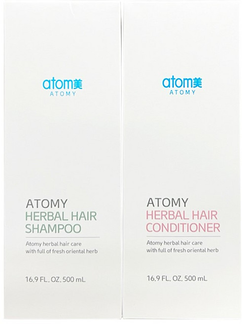 약산성 헤어케어 애터미 한방 샴푸+컨디셔너 500ml + 포켓물티슈 1개 사은품 증정