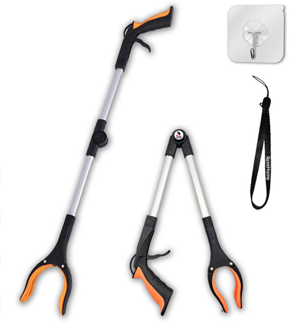 잡아바 접이식 다용도집게 청소 플로깅 신발 쓰레기 집게, 주황색, 1개