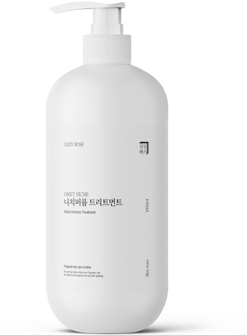 살림백서 오브제 니치퍼퓸 트리트먼트 1L 라일리로즈 대용량 린스 헤어팩 미용실 단백질 극손상 손상모 향기좋은, 1개