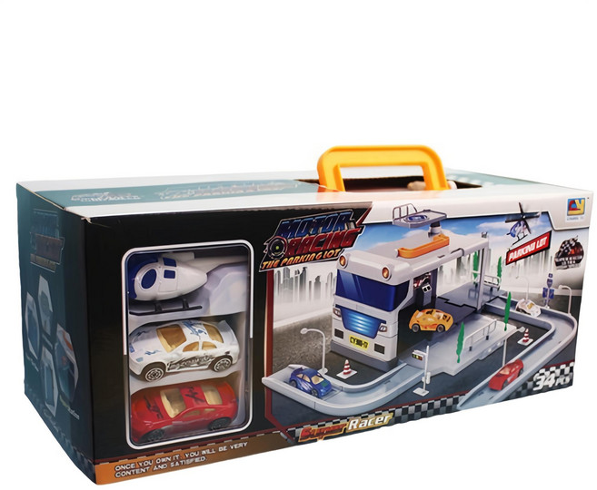 CHANG YU 汽車立體停車場玩具 CY380-17 附3小車 收納盒設計, 造型多款.隨機混款, 1個