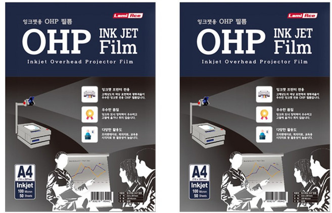 라미에이스 잉크젯용 OHP 필름 50매, 2개, A4