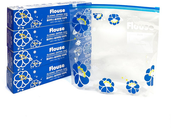 환경호르몬 없는 스탠드 슬라이딩 지퍼백 대형(60매) 세트, 1개