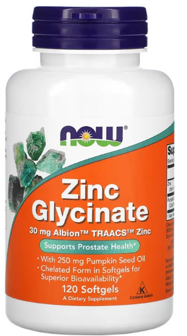 나우푸드 징크 글리시네이트 120소프트젤, 120정, 1개 - 쿠팡