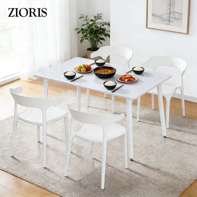 지오리스 감성가득 인테리어 카페st 등받이 식탁 의자 4p 세트, 화이트, 4개