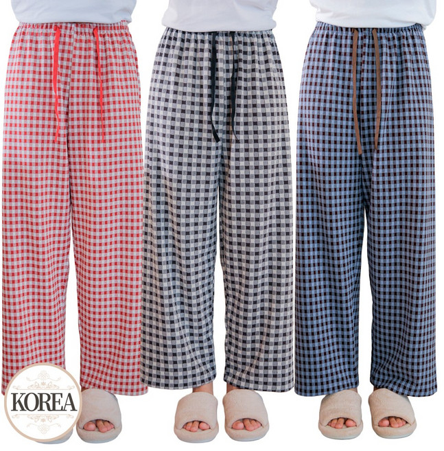 커플 스판 파자마 가을 겨울 수면 바지 도톰스판파자마