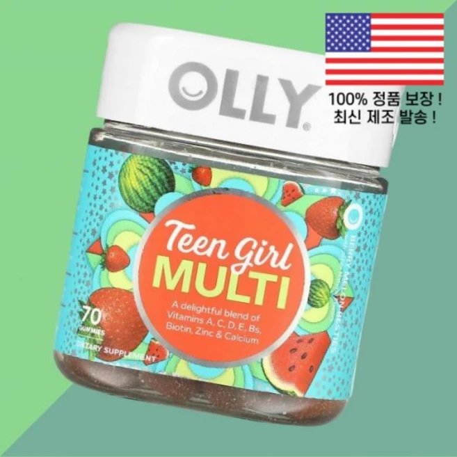 올리 틴 걸 멀티 베리 멜론 베스티 젤리 구미 70 개 Teen Girl Multi Berry Melon Besties Gummies, 1 - 쿠팡