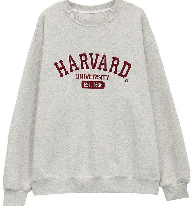 Harvard University 哈佛大學圓領衛衣 女款寬鬆長袖上衣