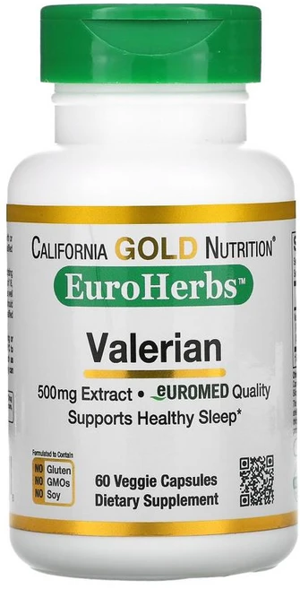 캘리포니아 골드 발레리안 Valerian EuroHerbs 500mg 베지 캡슐 60정 쥐오줌풀, 1개 - 쿠팡