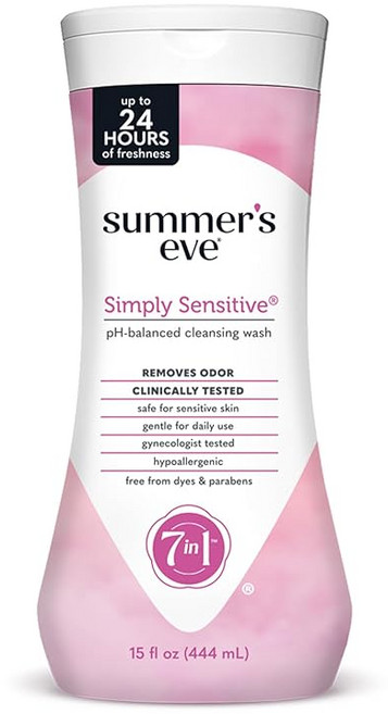 Summers Eve WBB1358 Feminine Wash for Sensitive Skin by Summers Eve for Women 15 oz Cleanser, 1, 444ml