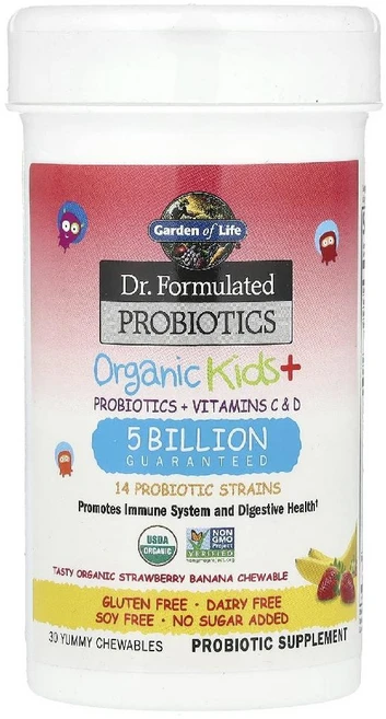 가든오브라이프 프로바이오틱 Probiotics 비타민CD 어린이용 츄어블 딸기바나나 30정, 1개 - 쿠팡