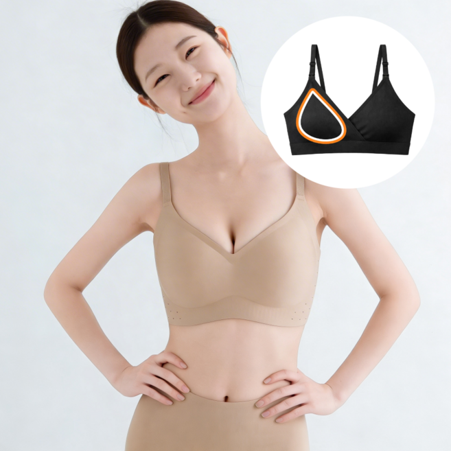 패드일체형 브라 심리스 노와이어 브라렛 ABC컵 브라탑