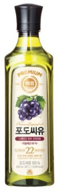 해표 포도씨유, 500ml, 6개