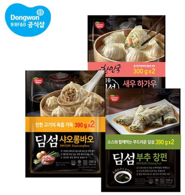 딤섬 새우하가우300g/부추창펀390g/샤오룽바오390g* 6봉, 새우하가우 300g 6봉, 390g