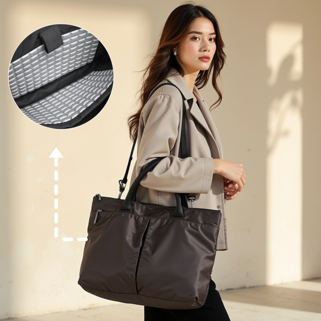 시티슬릭 세레나 여성 노트북 가방 크로스백 여성용 충격보호 예쁜 노트북 가방, 블랙