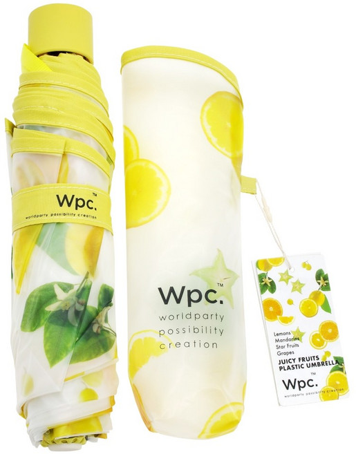 日本Wpc.多汁果實系列半透明摺疊傘 86cm大傘面三段式收納 輕巧玻璃纖維傘骨 PU防水塗層 輕便好攜帶 PT-0057-002