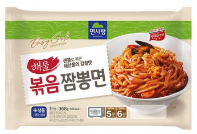 면사랑 해물볶음짬뽕면, 368g, 9개