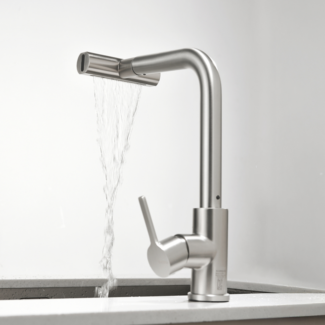 에떼르노 G7 4way 무광 니켈 폭포수 주방 싱크대 수전 교체