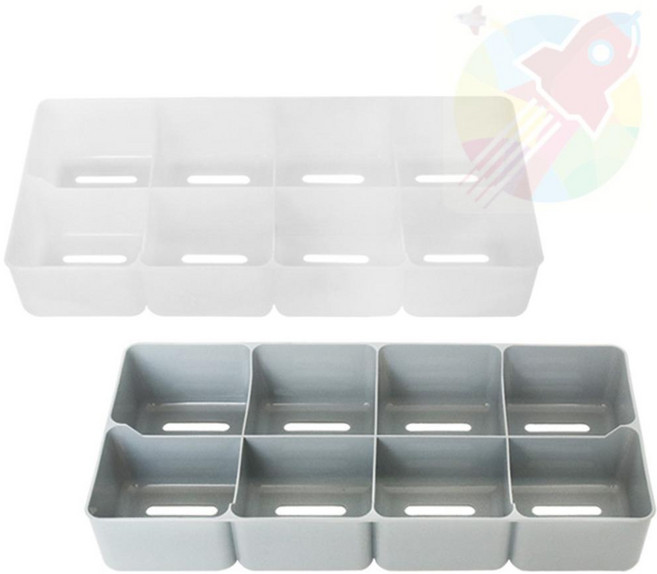 생활창고 8칸 서랍정리함, 화이트, 1개