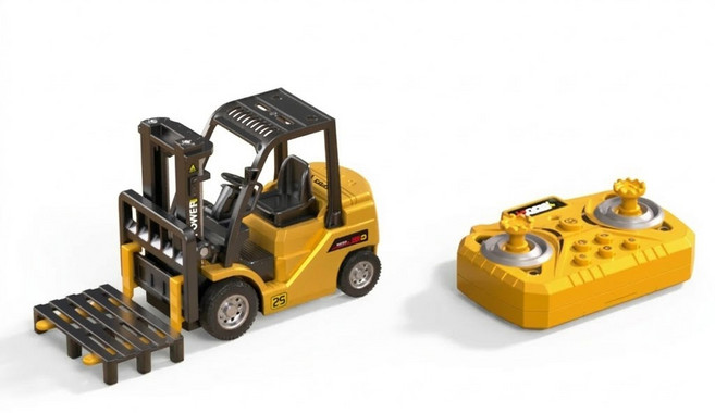 吊車 兒童玩具車 合金兒童堆高車, 1個, 桌面迷你升降工程車, 黃色