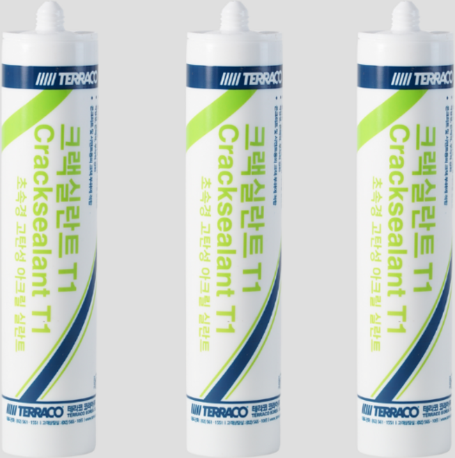 테라코 크랙실란트 T1 초속경 고탄성 실리콘 1BOX 크랙 균열 보수, 3개