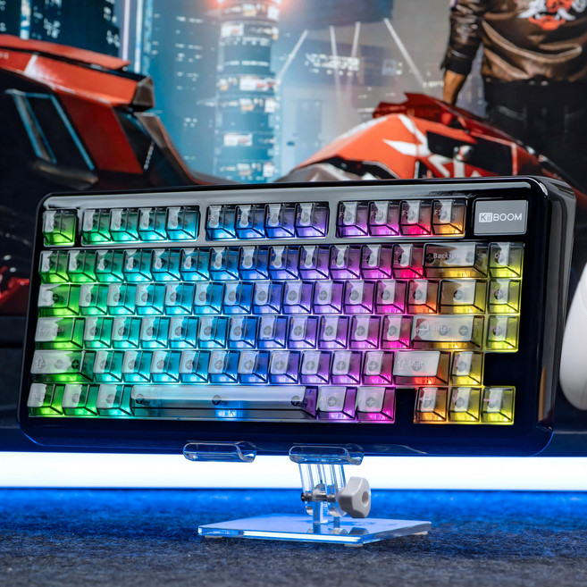 KiiBOOM Phantom81 Lite 75% 가스켓 기계식 키보드, 블랙, KiiBOOM Mochi Switch, 제조사축