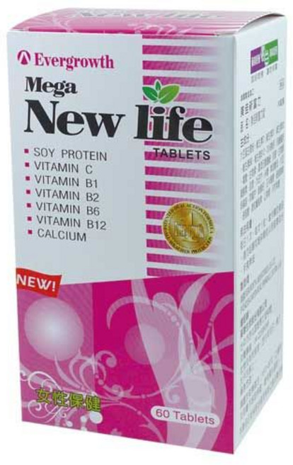 藥聯 Evergrowth 美佳新富力 大豆異黃酮 B群 女性配方 60錠, 1個, 美佳新富力錠 藥聯