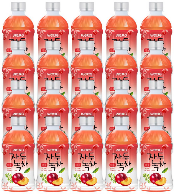 웰그린 스위츠 자두녹차, 340ml, 20개