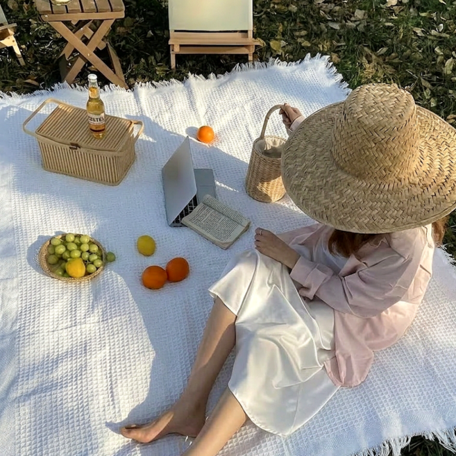 엘리무아 링클 피크닉매트 돗자리, 아이보리