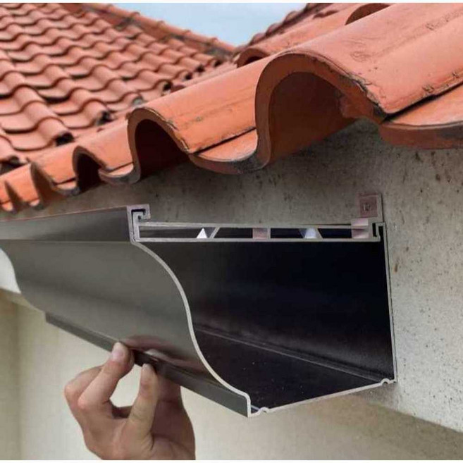 알루미늄 빗물받이 배수구 빌라 지붕 처마 물받이, 1개, 8인치 1.0mm 일반 홈통 1m