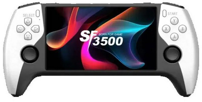 SF3500 휴대용 게임 콘솔 리눅스 시스템 IPS 고화질 4K 듀얼 액션 USB 충전 게임 콘솔, 64G