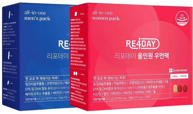 리포데이 올인원 멀티팩 커플패키지, 180정, 1개