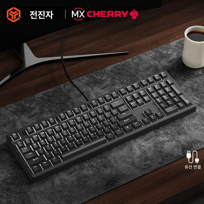 RICCKS RS8키보드 텐키리스 치즈축 정각키캡, 체리 MX RGB [블루 스위치 - 핫스왑], 블랙 화이트 라이트 앞면 유선, 청축