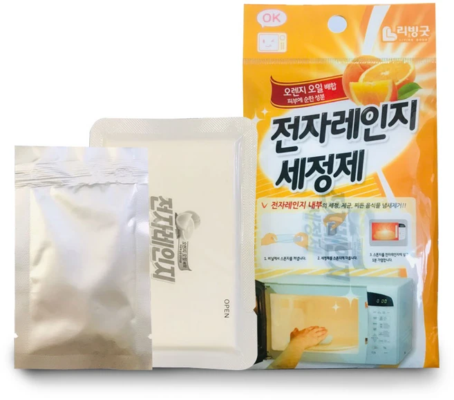 리빙굿 전자레인지 세정제, 15g, 4개 - 쿠팡