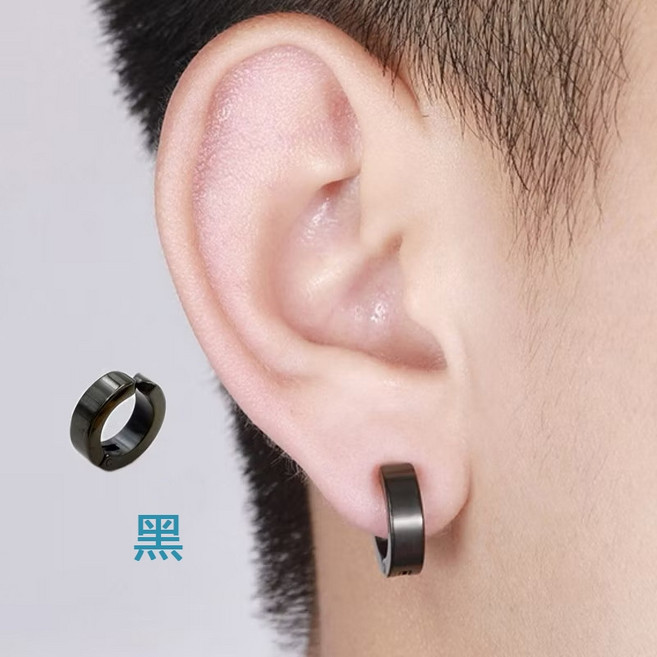 韓勢力 醫療鋼夾式耳環 男生無耳洞耳夾 韓流潮款 耳骨夾