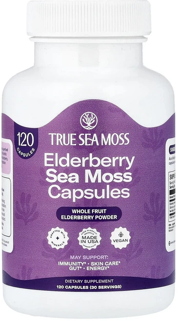 매우편하고 True Sea Moss 엘더베리 바다 이끼 캡슐 120정 끝내주게잘나가는상품, TrueSeaMoss엘더베리바다이끼캡슐120정, 1개 - 쿠팡