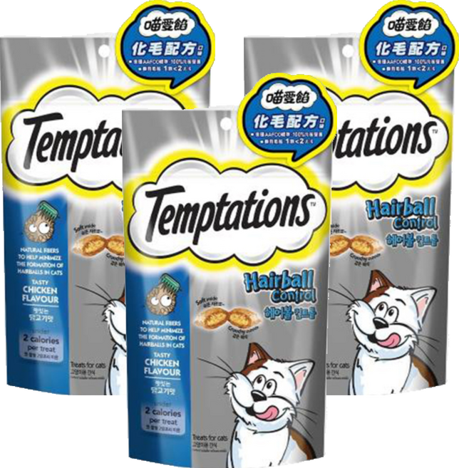 Temptations 喵愛餡 貓點心, 化毛配方口味, 60g, 3包