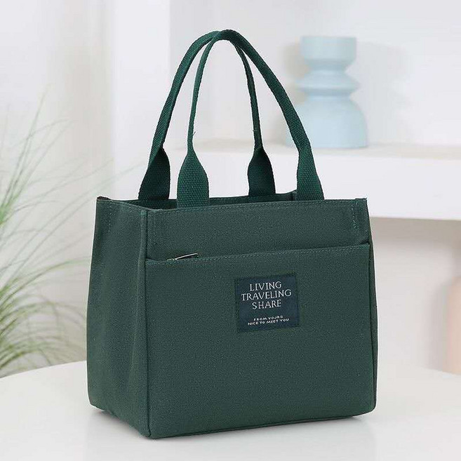 루미빈 출퇴근용 에코 캔버스 도시락 토트백 학생 휴대용 손가방