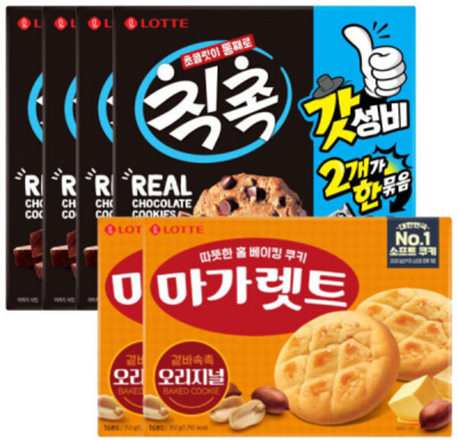 칙촉 168g x 4곽 + 마가렛트 오리지널 352g x 2곽, 칙촉168gx4곽+마가렛트오리지널352gx2곽