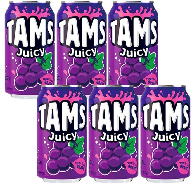 탐스 쥬시 포도 355ml x 6캔, 6개
