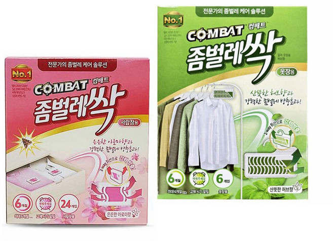 컴배트 좀벌레싹 허브 옷장 6개입 + 아로마 서랍장 24개입, 1세트