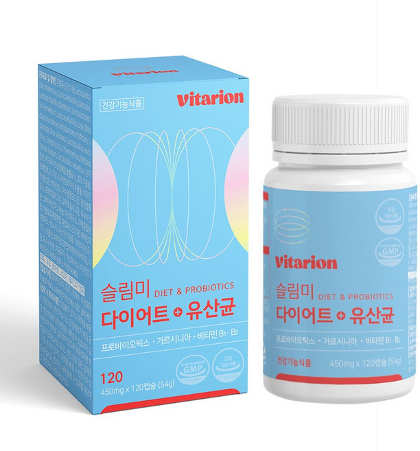 비타리온 슬림미 체지방감소 가르시니아 다이어트 프로바이오틱스 유산균, 1개, 120정