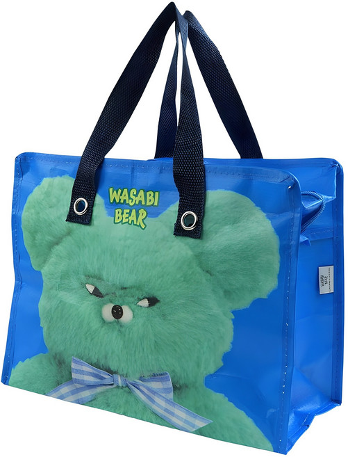 핑크풋 와사비베어 타포린 쇼핑백, 블루, 1개