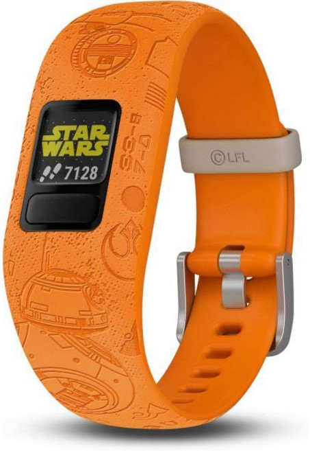 가민 비보핏 주니어 2 키즈 피트니스/액티비티 트래커 1년 배터리 수명 조절 가능한 밴드 스타워즈 라이트 사이드 브라이트 오렌지, Star Wars - Light Side
